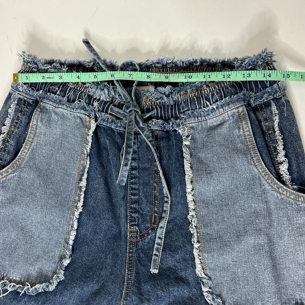 POL Distressed Patchwork Jeans Small Wide Leg Boh… - image 6